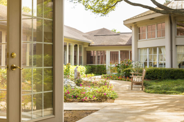 Beautiful flower garden in Holly Hall - retirement home in Houston.