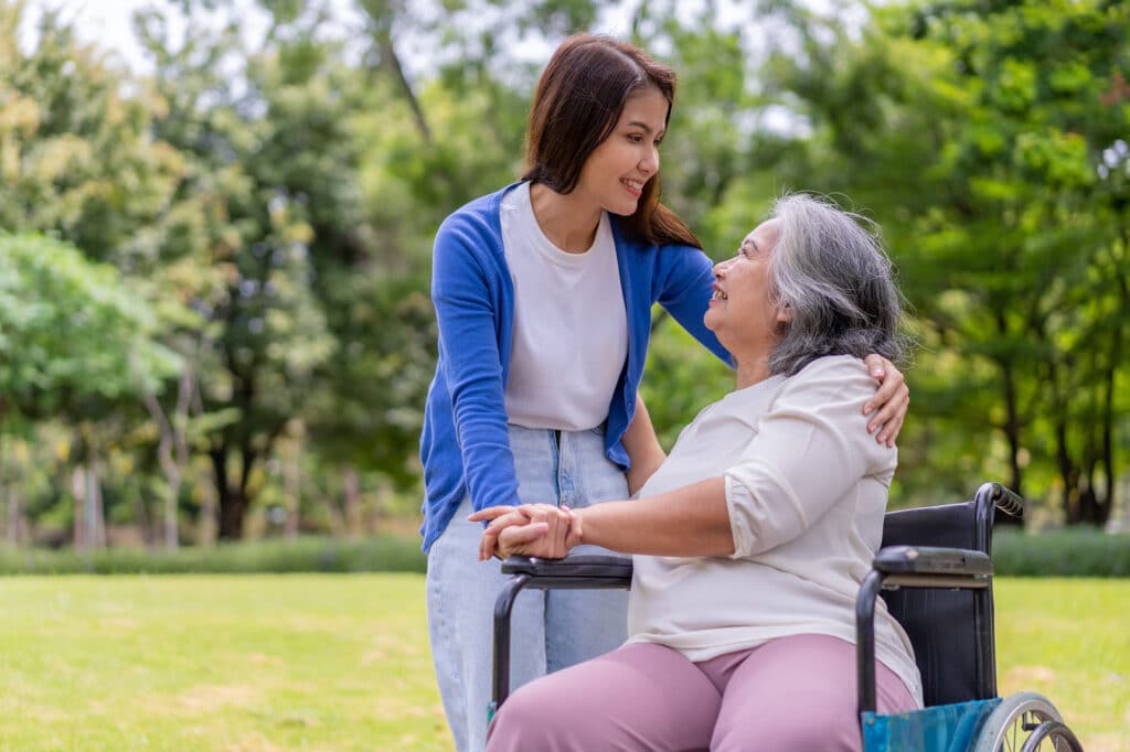 A young woman came to visit her mother in the senior living community.